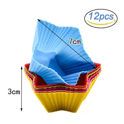 Silicone Heart-Shaped Muffin and Cupcake Baking Molds - BPA Free, Set of 12 (Stars)