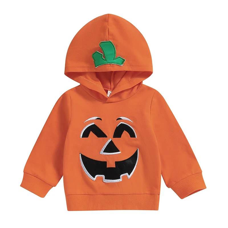 Baby Hoodie Long Sleeve Hooded Smile Face Sweatshirt Halloween Clothes for Girls Boys