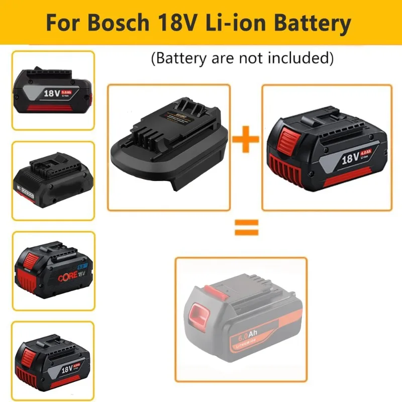Bosch 18V GBA 시리즈 리튬 이온 배터리용 ALASICKA 배터리 어댑터 BS18BD는 블랙&데커 18V 20V 전동 공구에 사용할 수 있도록 변환됩니다.