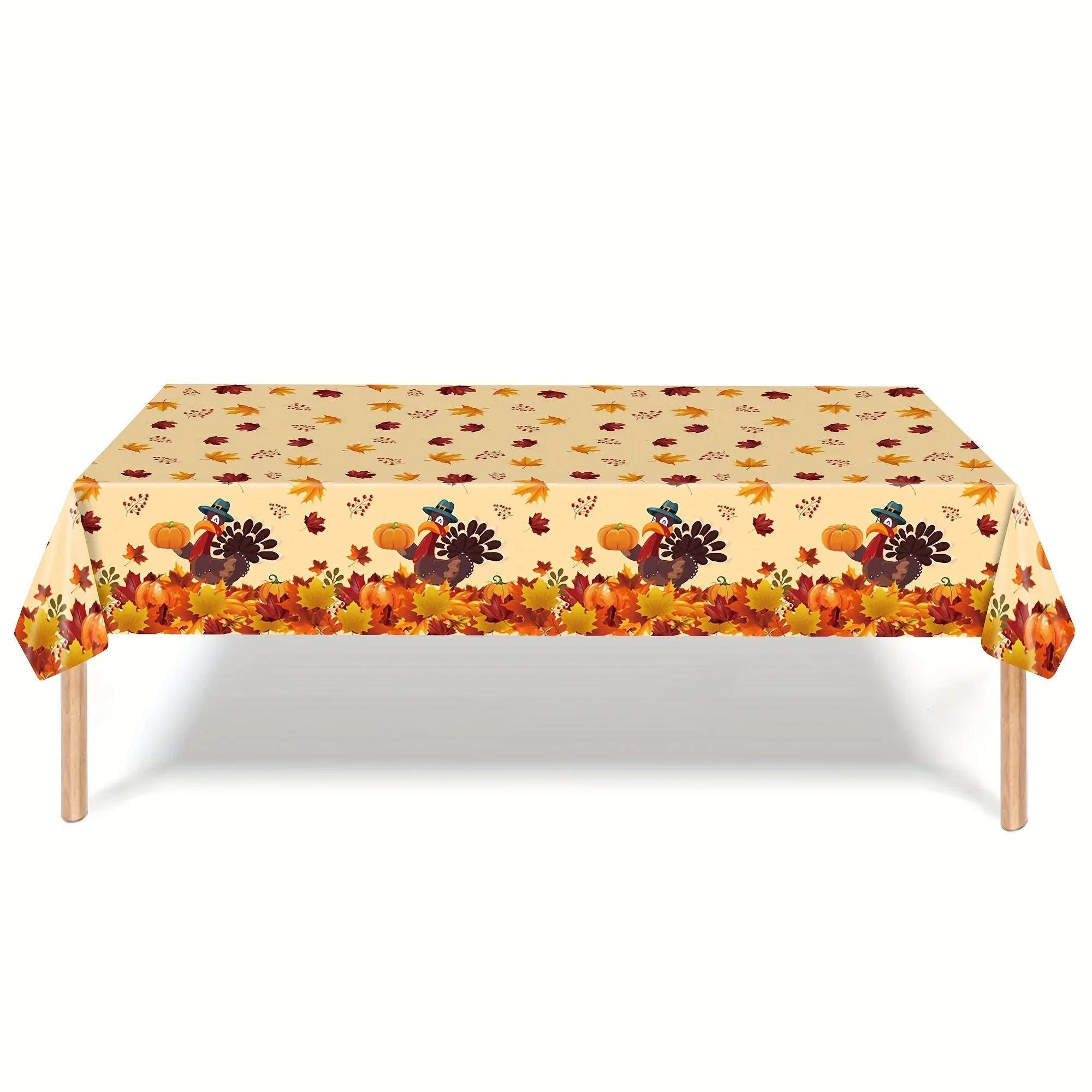 Morbuy Tovaglia Rettangolare con Zucca Stampa, Poliestere Tovaglie da Tavolo Impermeabile Antimacchia per Cucina Giardino Feste Decorazioni (140x160cm,Ringraziamento