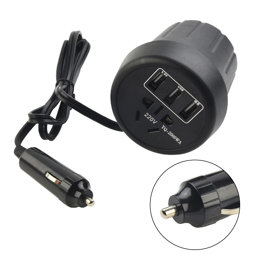 Inverter Per Auto Da 150W Dc 12V/24V A 220V Ac Portabicchieri Per Inverter Per Auto Caricatore Splitter 2 Usb Presa Di Ricarica Rapida Smart Monitor