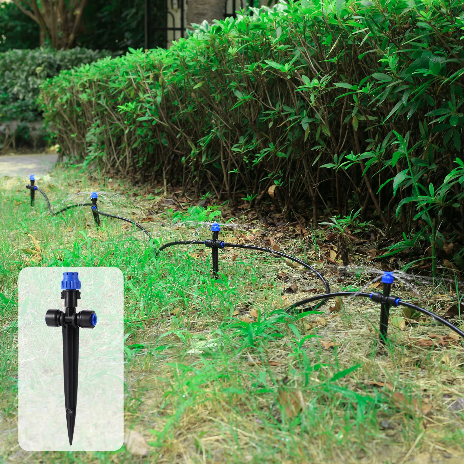 10pcs Adjustable Bracket 8 Hole Sprinkler 180&deg; Rotatable Micro-spray Droplet Emitter Watering Sprinkler Garden Irrigation Tools
