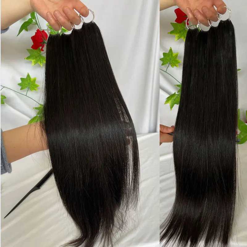 Kinky Curly Hair Extensions 100% Human Hair Long Straight Extensions Feather Line Kinky Straight200 PCs/Lot