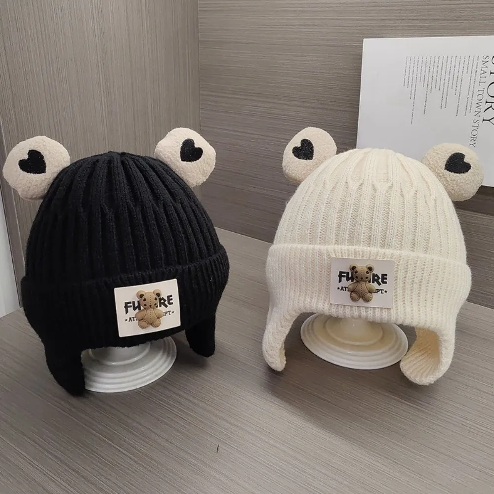 Knitted Warm Bear Hat for Kids Coldproof Windproof Ear Protection