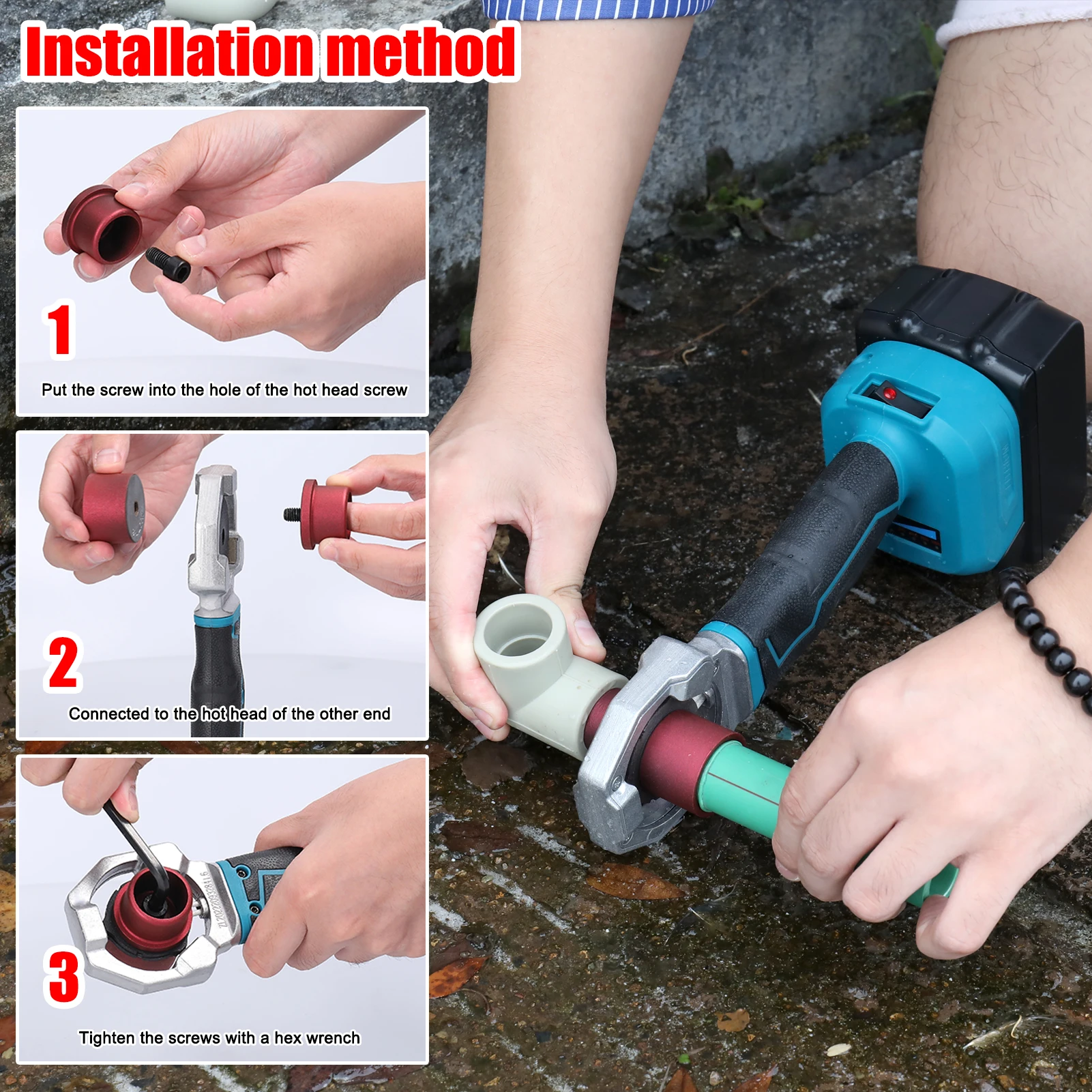 Cordless PE/PPR Water Pipe Melter Household PPR Welding Machine 340℃ Constant Temperature Plastic Welding Machine pipe welding iron pipe welding