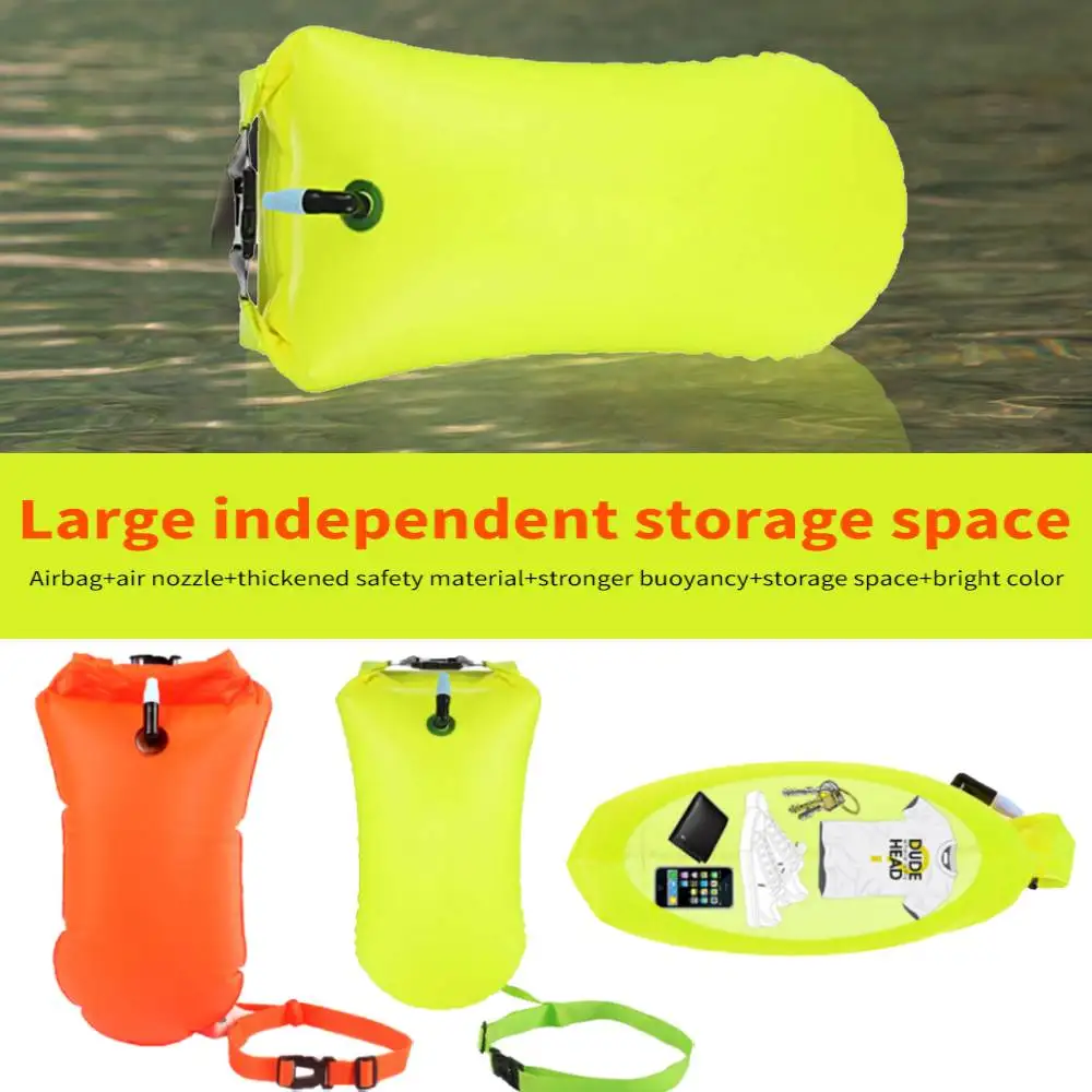 1X PVC Swimming Buoy Safety Air Dry Tow Bag Float Inflatable Signal Drift BagEJ 