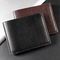 PU Leather Slim Short Wallets for Men Card Holders Ultra-thin Money Clips Luxury Designer Mini Men Wallet Driving License Holder 1