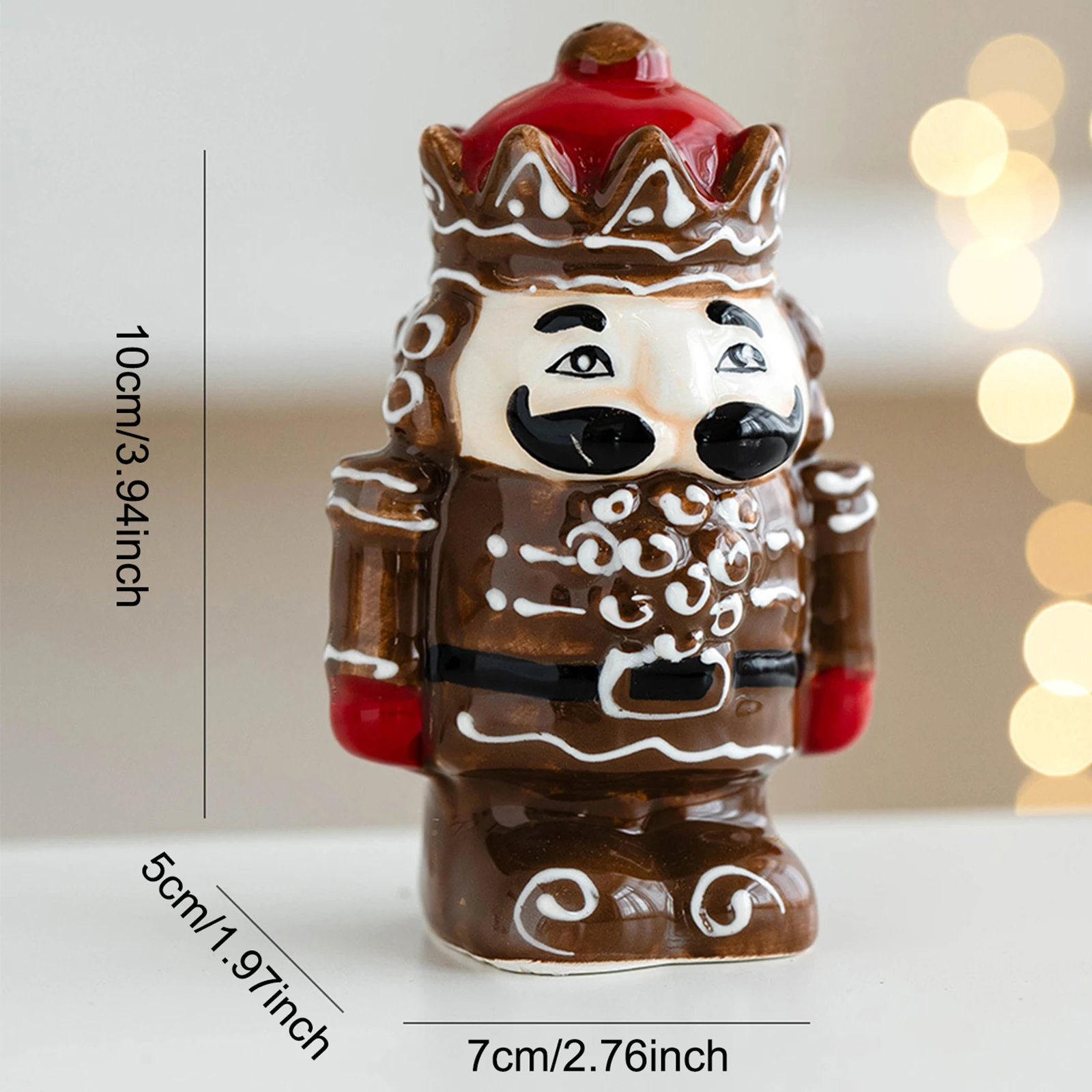 Nutcracker Figurine Creative Crafts Ceramic Christmas Salt and Pepper Shaker Spice Bottle Home Decoration