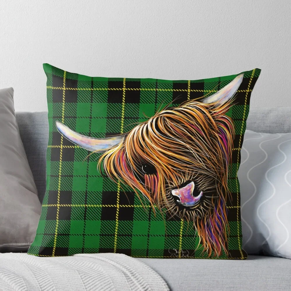 

SCoTTiSH HiGHLaND CoW ' TaRTaN NooDLeS G ' by SHiRLeY MacARTHuR Throw Pillow Cushion Cover Set Pillow Cases Decorative