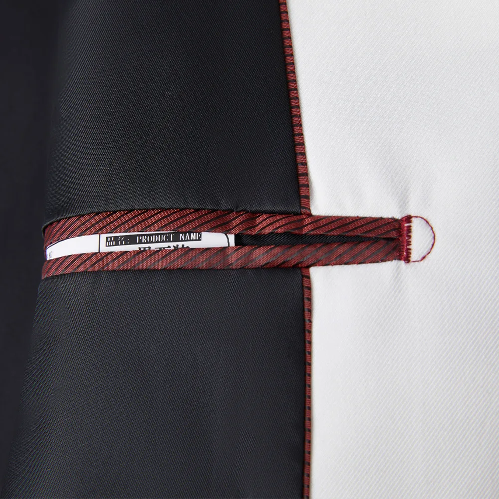 Fashion Elegant Men&lsquo;s Suit Business Black &White Contrast Color Suit / Male Slim Stage Party 2 Pcs Blazers Jacket Pants Sets
