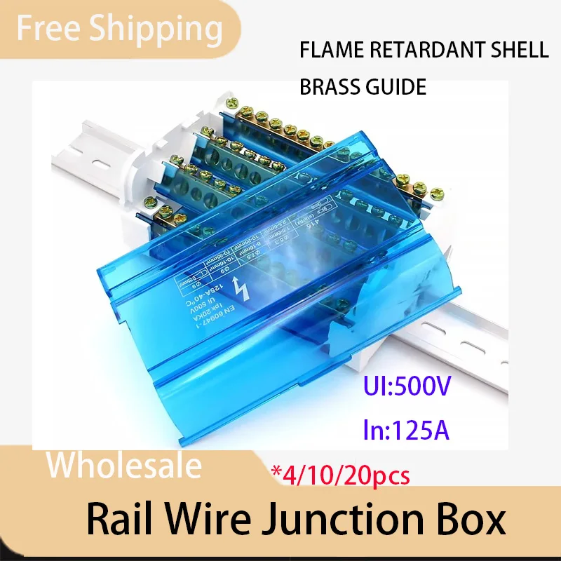 

Din Rail Terminal Block Modular Distribution Block Screw Universal Electric Wire Power Junction Box WKH 207/211/215/407/411/415