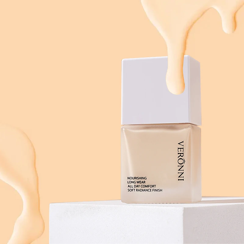VERONNI Liquid Foundation Cream for Face 10ml High Coverage Makeup Base Sunscreen SPF30 Waterproof Concealer Makeup Foundation 3