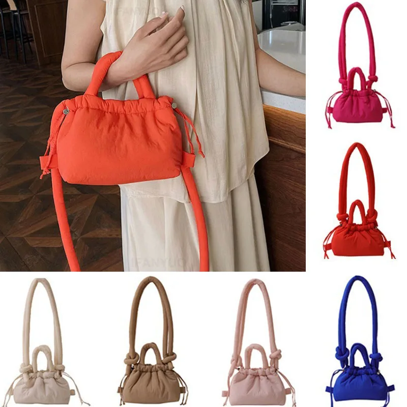 รูปสินค้า กระเป๋าถือแฟชั่นเกาหลี กระเป๋าสะพายข้าง กระเป๋า Mini Tote ผ้า Soft Dacron สำหรับผู้หญิง