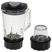 Mélangeur à tasse en verre 1,5 l, 1800W, 2 vitesses, 3 programmes, Smoothie, concassage de glace, fonction couteau à impulsion avec 6 lames 3