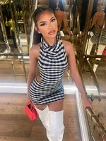 Black Mini Dress WoBodycon Sexy Backless Summer Club Beach Sleeveless Bandage Party Dresses Off Shoulder