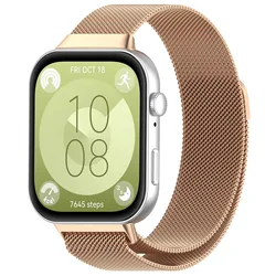 Milanese Loop Metal Bracelet Wristband for Smartwatch Replacement (Rose Gold)