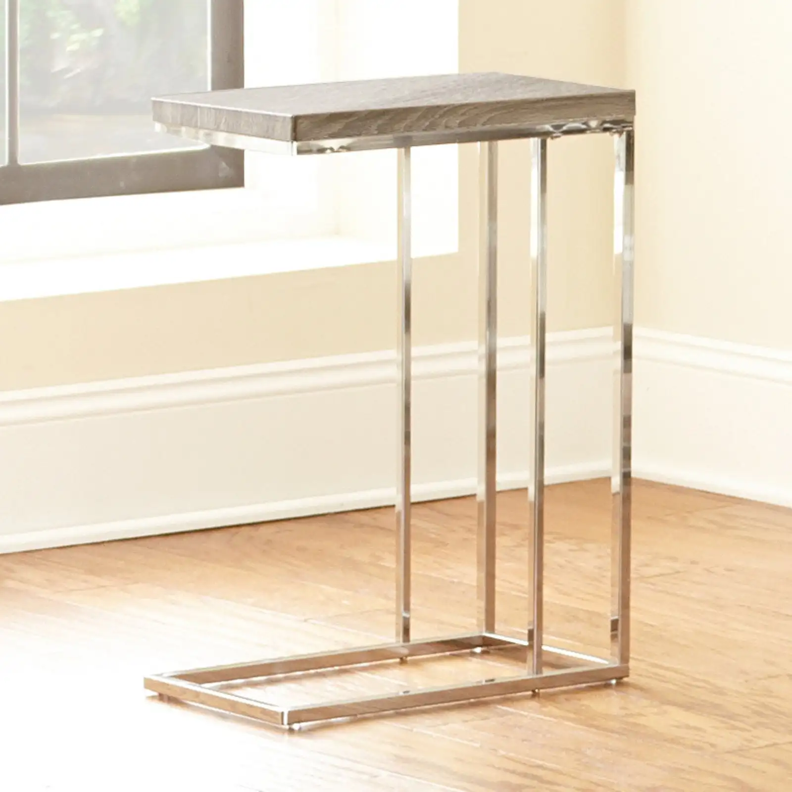 

Lucia Chairside End Table, Grey/Brown