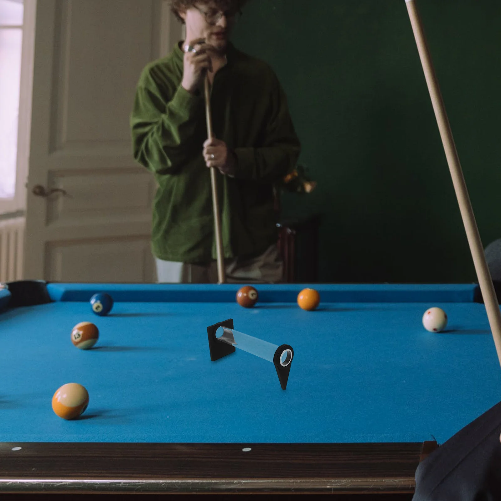 Outil D'entraînement Billard - Boule Acrylique Perforée, Avec Base Transparente, Pour Améliorer Précision Et Visée