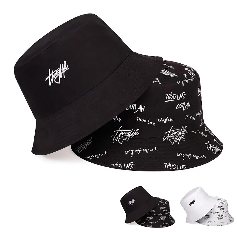 Fisherman Hat Unisex Letter Embroidery Printing Personality Bucket Hats Fishermen Caps Outdoor Casual Cap Sunscreen Hat