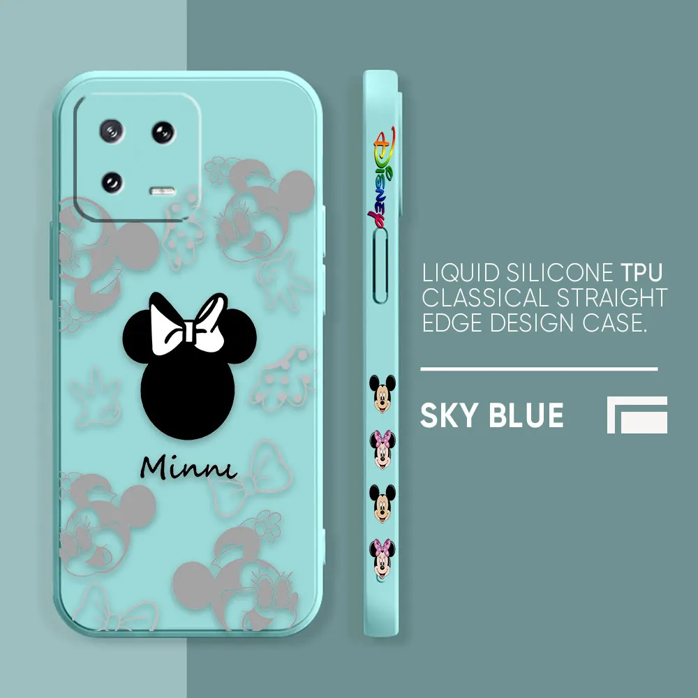 thumbnail image 1 of Phone Case For Xiaomi POCO F3 F4 F5 M2 M3 M4 M5 X2 X3 X4 X5 GT Pro 5G Capa Liquid Silicone Case Anime Cute Mickey Minnie Mouse, 1 of 5