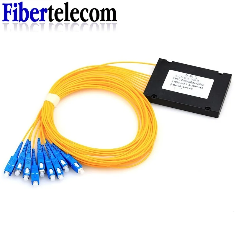 Ftth SC UPC 1x2 1x4 1x8  PLC Single Mode Fiber Optical Splitter FBT Optical Coupler 6