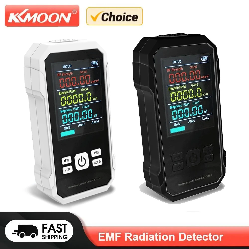 Radiation Detector EMF Meter Tester KKMOON Electromagnetic Radiation Detector Electric Magnetic Field Tester Meter RF Strength Detection Device With Sound Alarm