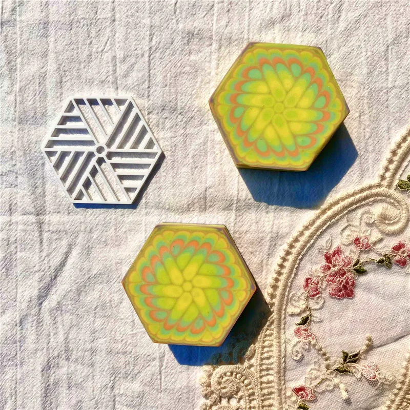 Soap Mold Handmade Soap Kaleidoscope Flower Pulling Partition Set DIY Making Silicone Mold silicone mold soap molds