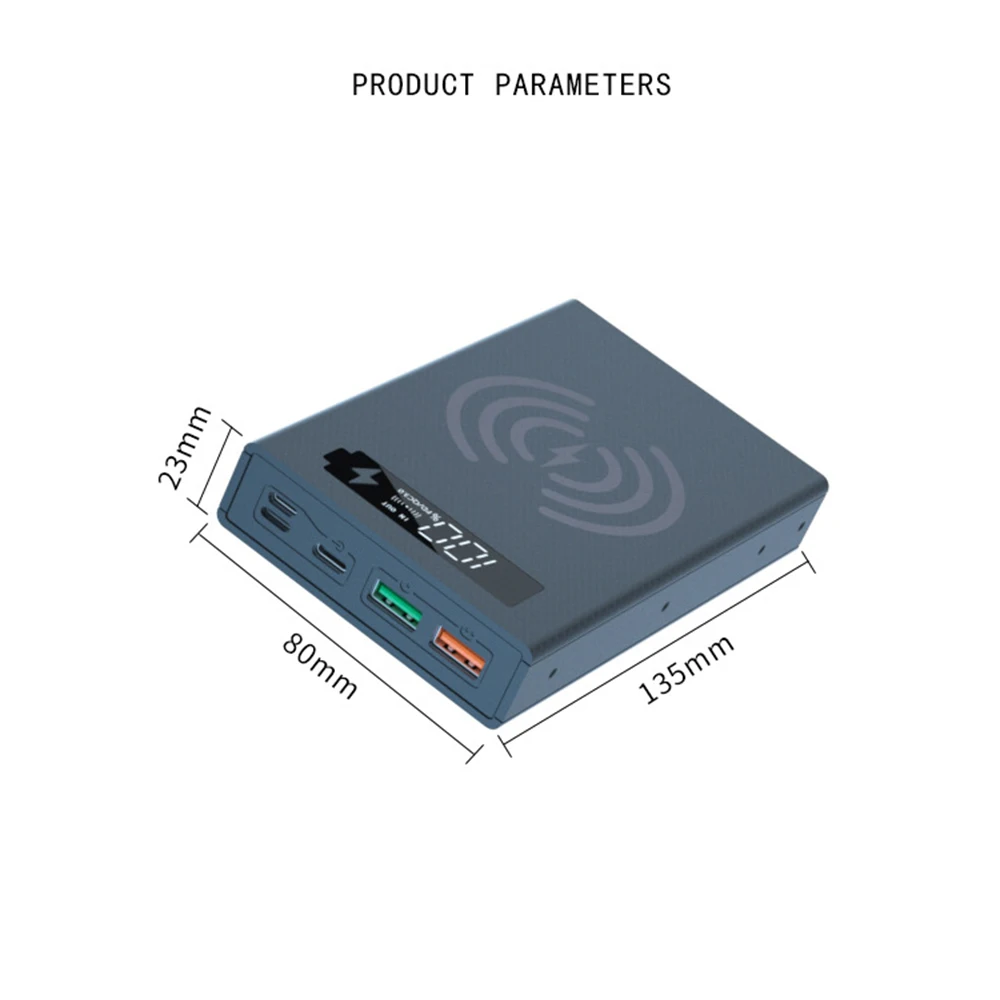 빠른 충전 무선 보조베터리 케이스 5*18650 플랫 헤드 배터리 DIY 쉘 배터리 없이 휴대용 분리 가능