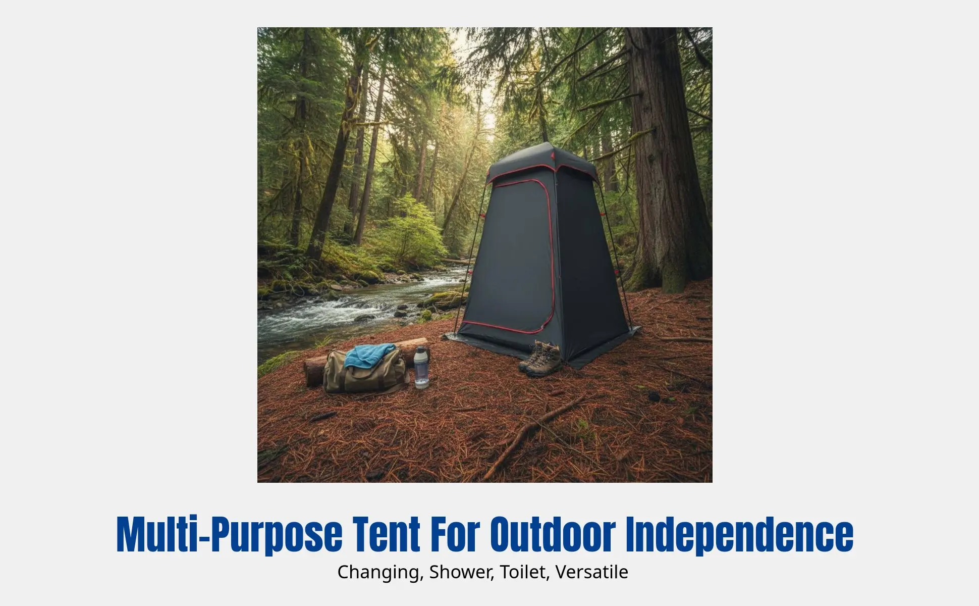 Outdoor Full Light-Blocking Privacy Changing Tent, Waterproof Shower Shelter, Portable Toilet, Multi-Use