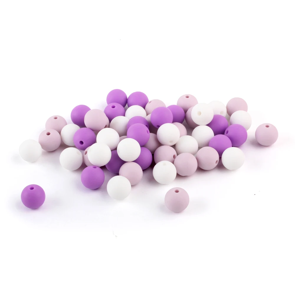 1000Pcs 12mm 실리콘 비즈 라운드 BPA 무료 DIY Pacifier 체인 팔찌 선물 Teething 비즈 다채로운 씹는 비즈 장난감
