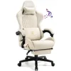 Computer Chair With Footrest and Bluetooth Speakers Reclining Gaming Chair With Linkage Armrests for Adults By Office Desk 1