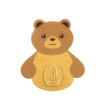 1 PC รูปแบบหมีน่ารักติดผนังแปรงสีฟัน Rack ห้องน้ํามัลติฟังก์ชั่แปรงสีฟันคอนเทนเนอร์อุปกรณ์ห้องน้ํา 9