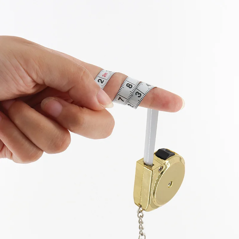 2미터 새 달팽이형 줄자 미니 선물용 줄자, 열쇠고리 포함, 가정용, 목공 측정용 스틸 줄자