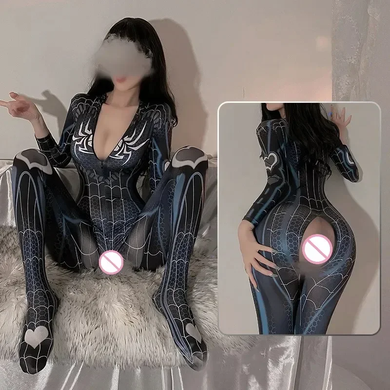 Women Lingerie Set Anime She Venom Spider Woman Cosplay Uniform Sexy Underwear Jumpsuit Costume