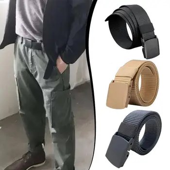 Alternative view of Simple Canvas Men's Belt Fashion Thickened Woven Outdoor Sports Wear-resistant Tooling Solid Color Belt Female Wholesale