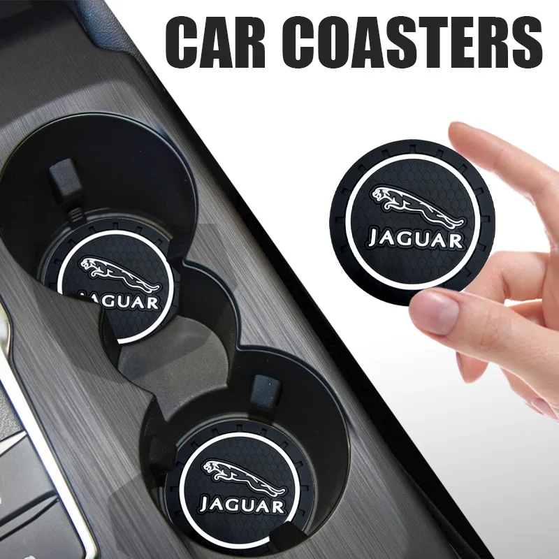 Black Car Auto Cup Holder Anti Slip Insert Coasters for Jaguar XF XJ XE