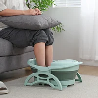สปานวดอ่างอาบน้ําแบบพกพาพับได้ธรรมดา Foaming Foot Soaking Bucket นวดพับ Footbath อ่างล้างหน้าพร้อมฝาปิดเท้า 3