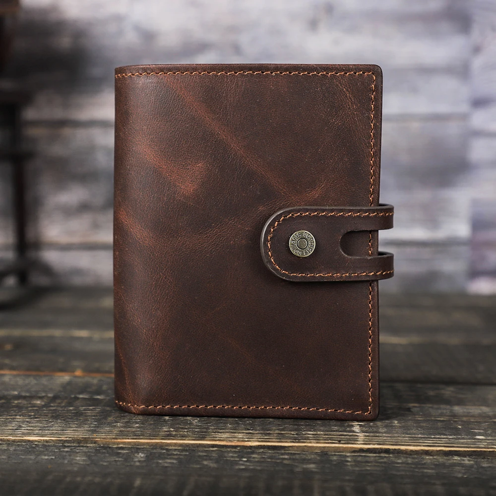 Luxury Brand Airtag Wallet Men Leather RFID Aluminum Card Holder Zipper Slim Purses Anti-lost ID Credit Card Folding wallets 2