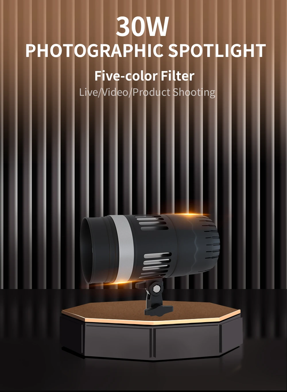 30W Photography LED Video Light Daylight-Balanced Sun Lamp for Softbox Lighting Portrait Flash Studio Accessories Youtube Live