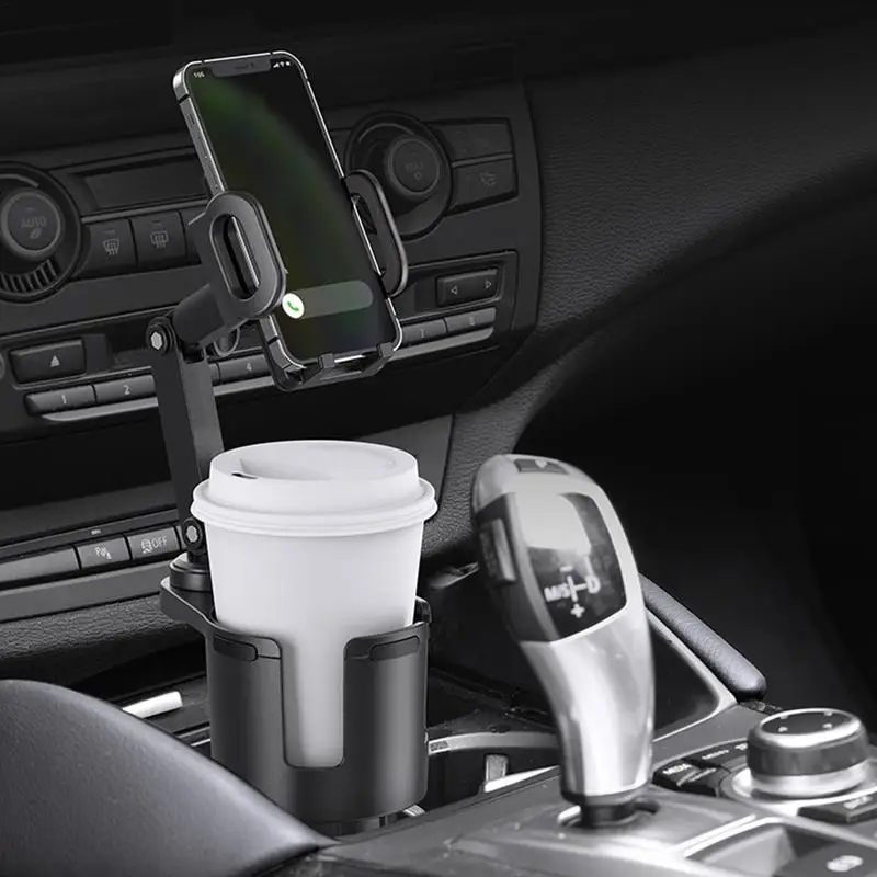 Soporte para taza de teléfono 2 en 1 soporte para teléfono para coche 360 rotación soporte para taza de teléfono para sostener botellas de agua grandes y café diferente T