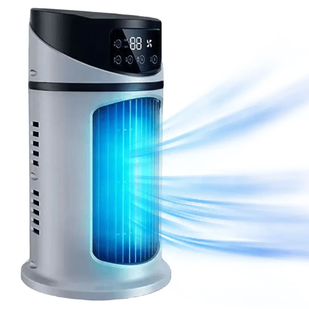 พัดลมปรับอากาศเย็นแบบพกพา6สปีดระบายความร้อนด้วยอากาศแบบระเหยพร้อมเครื่องทำความชื้นตั้งโต๊ะพัดลมทำความเย็นสำหรับบ้านออฟฟิศห้องนอน 1