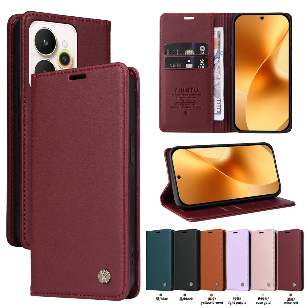 Magnetic Leather Flip Book  Case in Sleek Design