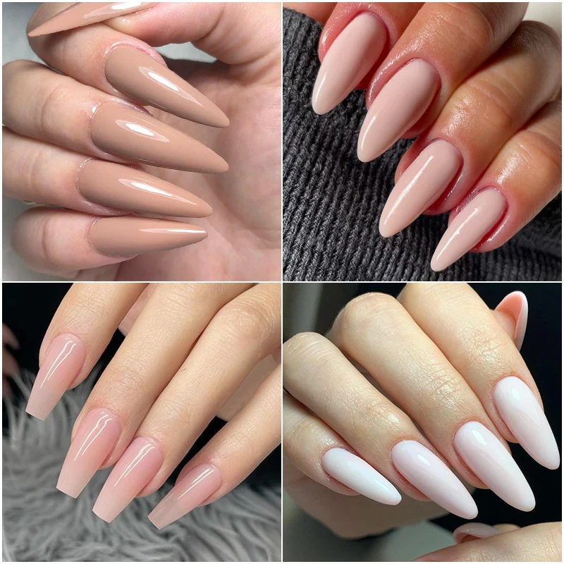 10Pcs Nude Gel Nail Polish Set With UV Lamp Nail Dryer Semi Permanent Hybrid Varnish Base Top Coat Soak Off UV LED Nail Art Kits 4