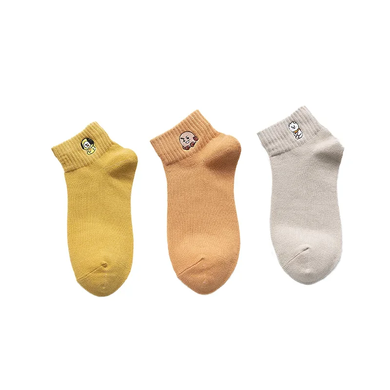 Kawaii Cartoon Print Socks - Fun and Colorful Women's Pack of 3 Pairs