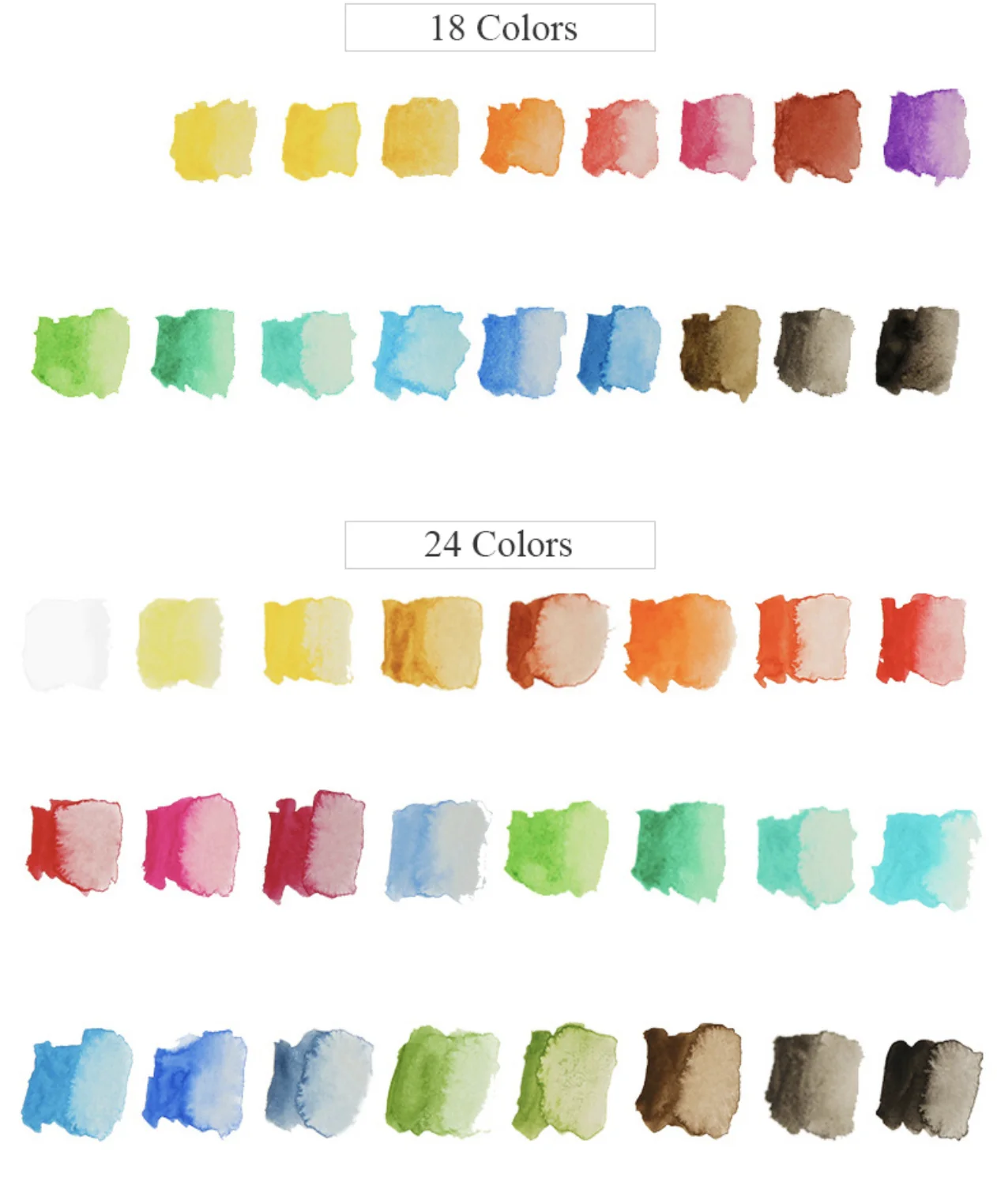 Solid Watercolor Set 48 Colors Pigment Kit Brush Pen Professional