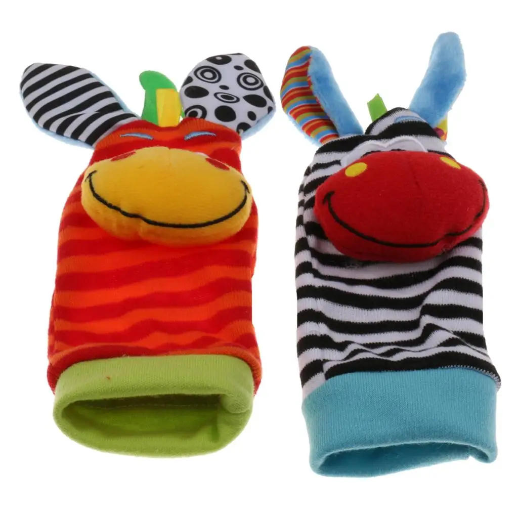 

Soft Infant Baby Toy Foot Socks Giraffe Zebra Rattles Set Gifts
