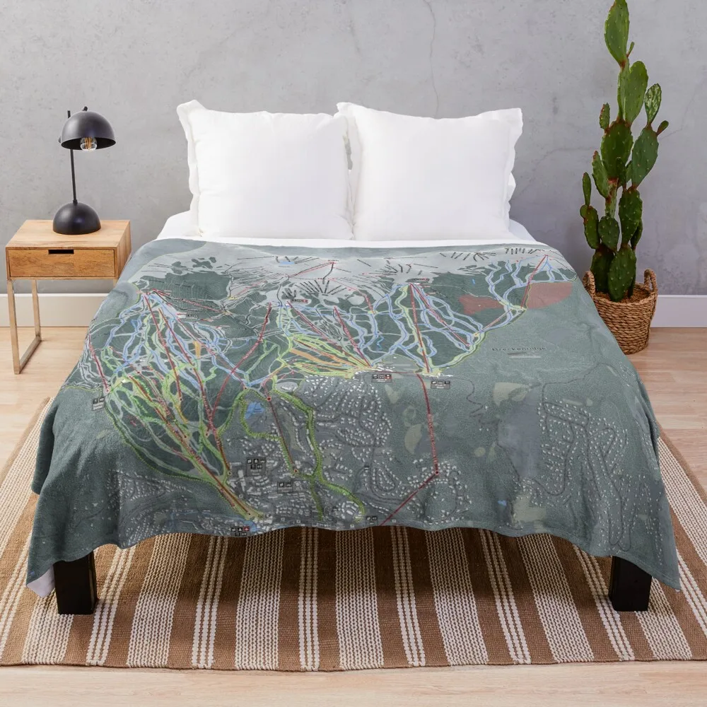 Breckenridge Resort Trail Map Throw Blanket Bed Fashionable valentine gift ideas Decorative Throw Blankets