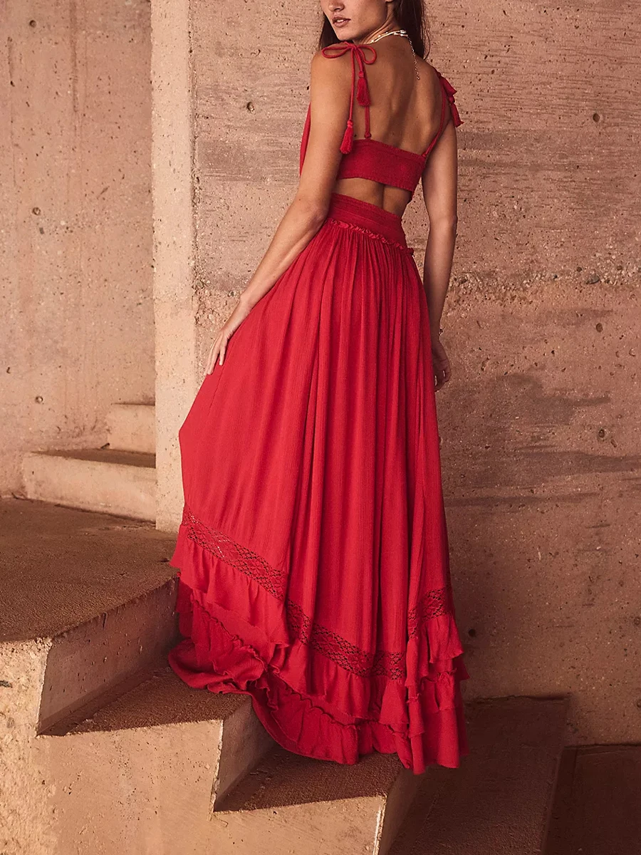 Elegant Women's Light Luxury Nail Bead Patchwork Bandage Dress+Scarf Strapless Sleeveless Bodycon Long Dress Party Vestidos