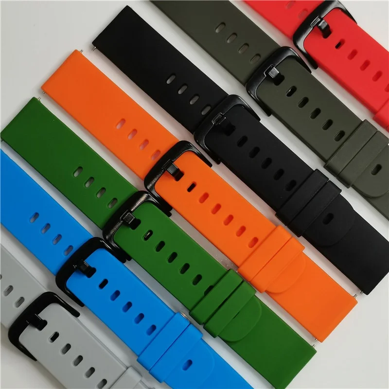 

20mm 22mm Strap For Samsung Galaxy watch 4 5 Pro Active 2 Gear S3 Silicone Bracelet Correa For Huawei GT 2 3 Pro 43mm 46mm Band