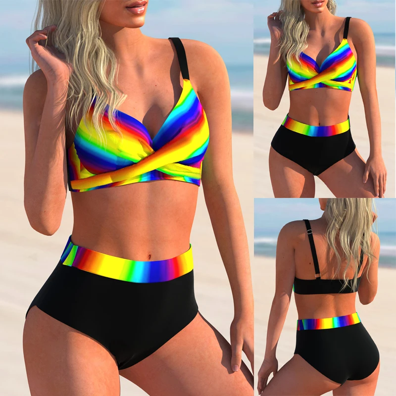 

2023 New Women's Sexy Bikini Set New Design Printed Swimwear Women's Fashion Two Piece Summer Swimwear Beach Swimwear Monokini